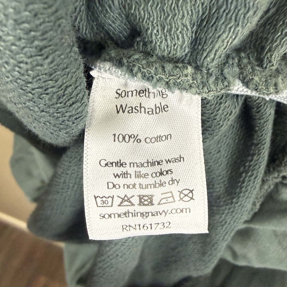 Something Navy Ruched Sweatshirt Dress Mini Bubble Hem Green Size S - Picture 6 of 6